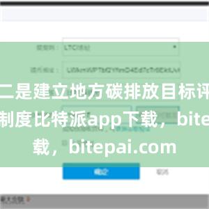 二是建立地方碳排放目标评价考核制度比特派app下载，bitepai.com